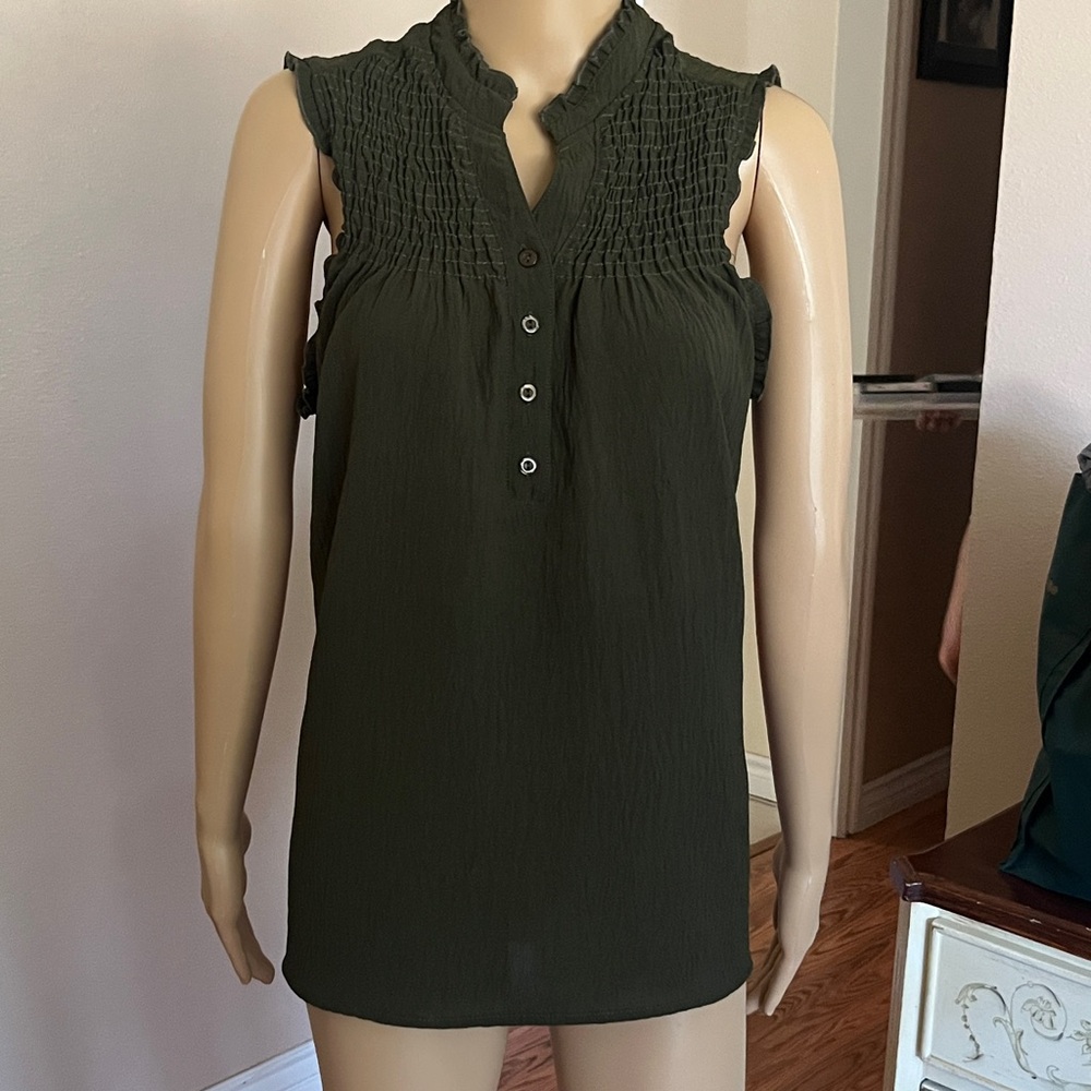 Sahara Olive Green Sleeveless Top – Women – 2EG (Mexico) is 2XL (USA)
